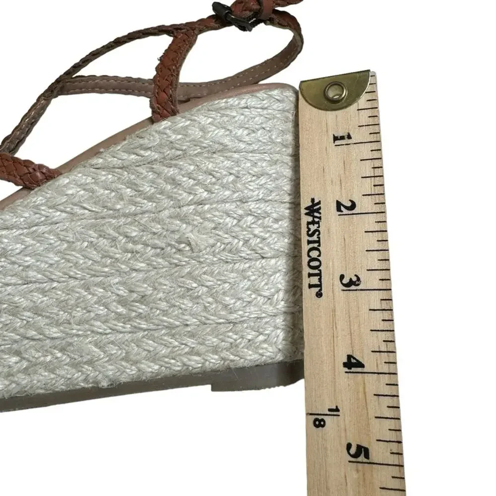 Vintage Foundry Co. Eloise‎ Leather Espadrille Wedge Sandals Women's Size 8